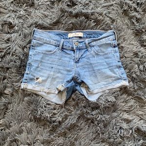 Used, low-rise denim shorts